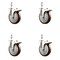 Service Caster 5 Inch 316SS Maroon Polyurethane Swivel 10mm Stem Caster Set Lock Brake SCC SS316TSTTL20S514-PPUB-MRN-M1015-4 - alternate 1
